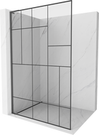 Mexen Kioto L Duschwand Walk-in 100 x 200 cm, schwarzes Muster, Gun Metal - 800-100-103-95-78