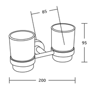 Mexen Tiber doppelter Zahnbürstenhalter, Chrom - 7050552-00