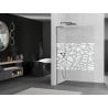 Mexen Kioto L Duschwand Walk-in 80 x 200 cm, weißes Muster, Gun Metal - 800-080-103-95-85