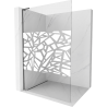 Mexen Kioto L Duschwand Walk-in 90 x 200 cm, weißes Muster, Gun Metal - 800-090-103-95-85