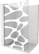 Mexen Kioto L Duschwand Walk-in 70 x 200 cm, weiße Welle, Gun Metal - 800-070-103-95-97