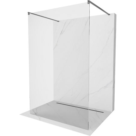 Mexen Kioto freistehende Duschwand 100 x 200 cm, transparent 8 mm, Gun Metal - 800-100-002-95-00