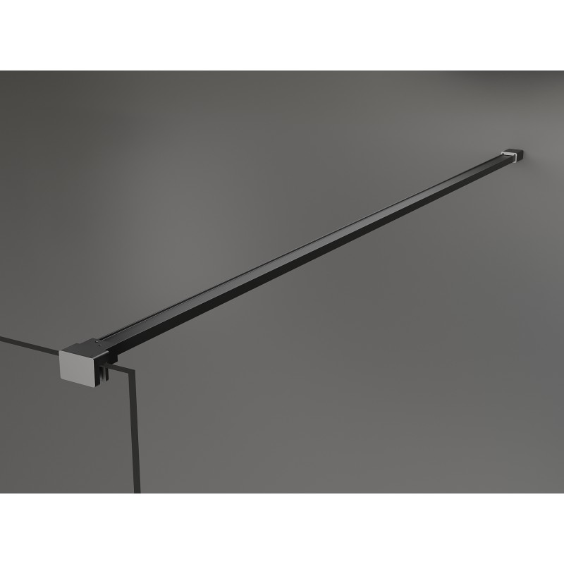 Mexen Kioto Duschwand Walk-in 90 x 200 cm, schwarzes Muster 8 mm, Gunmetal - 800-090-101-95-78