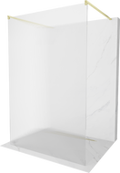 Mexen Kioto freistehende Duschwand 120 x 200 cm, gestreift 8 mm, gold gebürstet - 800-120-002-55-09