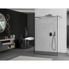 Mexen Kioto Freistehende Duschwand 140 x 200 cm, schwarzer Rahmen 8 mm, Gun-Metal - 800-140-002-95-70