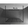 Mexen Kioto freistehende Duschwand 120 x 200 cm, schwarzes Gitter 8 mm, Gun Metal - 800-120-002-95-77