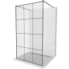 Mexen Kioto freistehende Duschwand 120 x 200 cm, schwarzes Gitter 8 mm, Gun Metal - 800-120-002-95-77