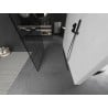 Mexen Kioto freistehende Duschwand 100 x 200 cm, schwarzes Gitter 8 mm, Gun Metal - 800-100-002-95-77