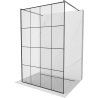 Mexen Kioto Freistehende Duschwand 130 x 200 cm, schwarzes Gitter 8 mm, Gun Metal - 800-130-002-95-77