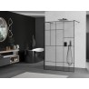 Mexen Kioto freistehende Duschwand 140 x 200 cm, schwarzes Muster 8 mm, Gun Metal - 800-140-002-95-78