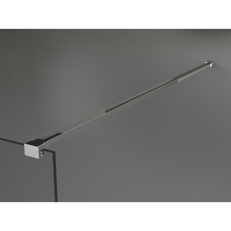 Mexen Kioto Duschabtrennung Walk-in 130 x 200 cm, schwarzer Rahmen 8 mm, Chrom - 800-130-101-01-70