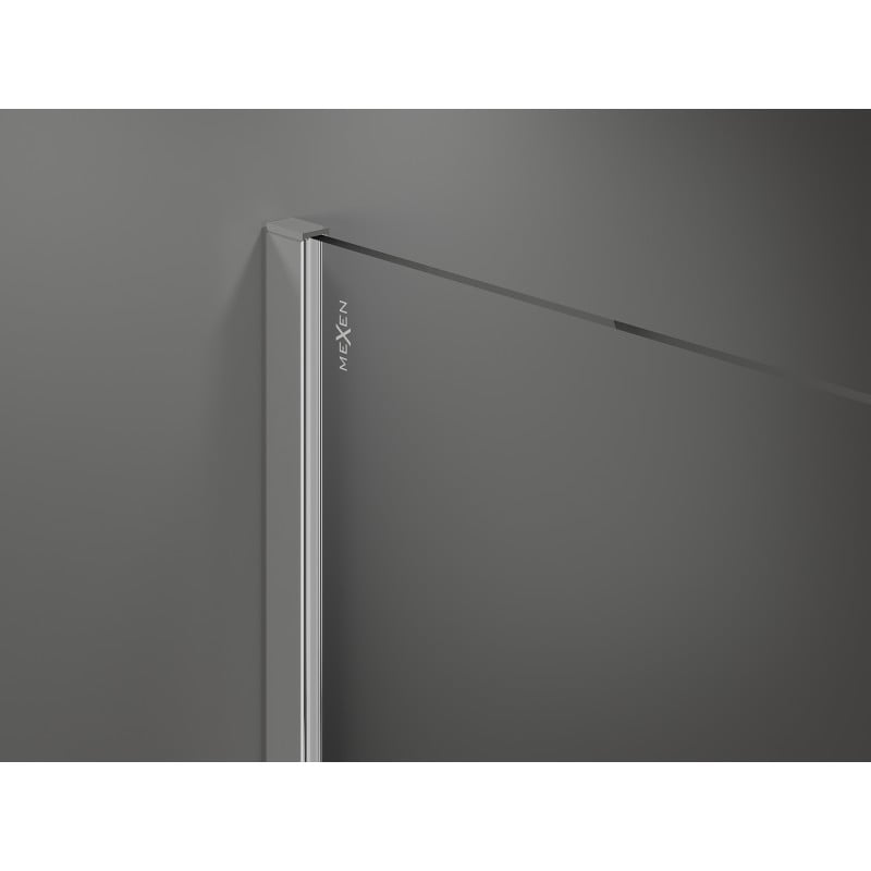 Mexen Kioto Duschwand Walk-in 80 x 200 cm, schwarzes Muster 8 mm, Chrom - 800-080-101-01-78