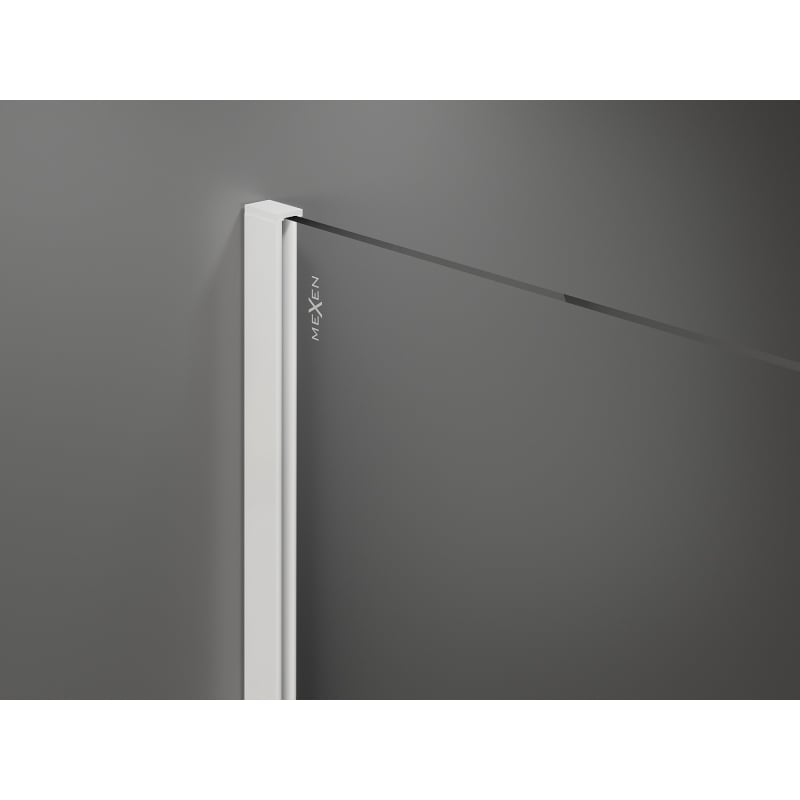 Mexen Kioto Duschwand Walk-in 100 x 200 cm, Frost 8 mm, Weiß - 800-100-101-20-30