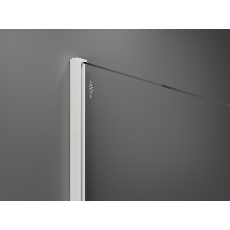 Mexen Kioto Duschwand Walk-in 110 x 200 cm, transparent/matt 8 mm, weiß - 800-110-101-20-35