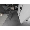 Mexen Kioto Freistehende Duschwand 140 x 200 cm, weiße Welle 8 mm, Gun Metal - 800-140-002-95-97