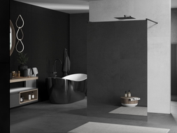 Mexen Kioto freistehende Duschwand 100 x 200 cm, Spiegel 8 mm, Gun Metal - 800-100-002-95-50