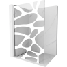 Mexen Kioto L Duschwand Walk-in 120 x 200 cm, weiße Welle, Gun Metal - 800-120-103-95-97