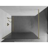 Mexen Kioto Duschwand Walk-in 100 x 200 cm, Streifen 8 mm, gebürstetes Gold - 800-100-101-55-09