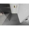 Mexen Kioto Duschwand Walk-in 140 x 200 cm, Streifen 8 mm, gebürstetes Gold - 800-140-101-55-09