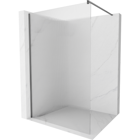 Mexen Kioto Duschwand Walk-in 70 x 200 cm, Streifen 8 mm, Gun Metal - 800-070-101-95-09