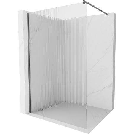 Mexen Kioto Duschwand Walk-in 130 x 200 cm, Streifen 8 mm, gun metal - 800-130-101-95-09