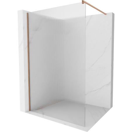 Mexen Kioto Duschwand Walk-in 70 x 200 cm, 8 mm Streifen, gebürstetes Kupfer - 800-070-101-65-09