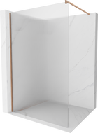Mexen Kioto Duschwand Walk-in 100 x 200 cm, Streifen 8 mm, gebürstetes Kupfer - 800-100-101-65-09