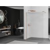 Mexen Kioto Duschwand Walk-in 130 x 200 cm, Streifen 8 mm, gebürstetes Kupfer - 800-130-101-65-09