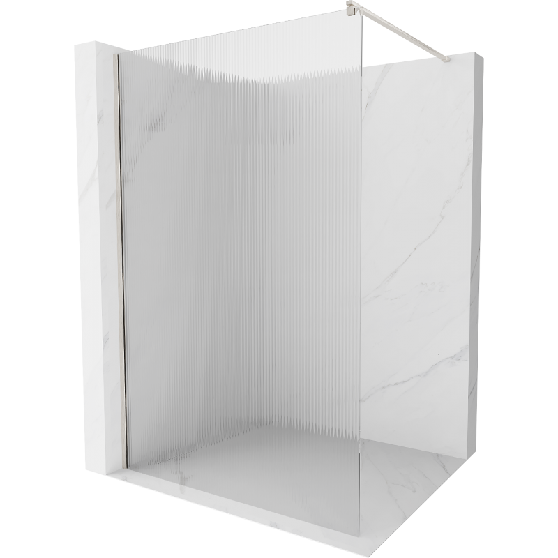 Mexen Kioto Duschwand Walk-in 120 x 200 cm, Streifen 8 mm, gebürsteter Nickel - 800-120-101-97-09