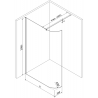 Mexen Kioto-R Abgerundete Walk-In Duschwand 90 x 200 cm, transparent 8 mm, weiß - 800-090-101-20-06