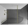 Mexen Kioto-R abgerundete Duschwand Walk-in 100 x 200 cm, transparent 8 mm, gebürstetes Gold - 800-100-101-55-06