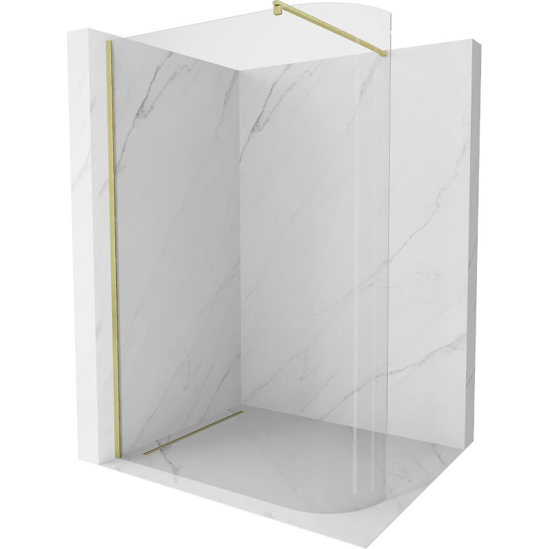 Mexen Kioto-R runde Duschwand Walk-in 160 x 200 cm, transparent 8 mm, gold gebürstet - 800-160-101-55-06
