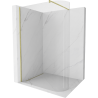 Mexen Kioto-R runde Duschwand Walk-in 160 x 200 cm, transparent 8 mm, gold gebürstet - 800-160-101-55-06