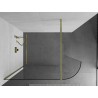 Mexen Kioto-R runde Duschwand Walk-in 160 x 200 cm, transparent 8 mm, gold gebürstet - 800-160-101-55-06