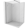Mexen Kioto-R abgerundete Walk-in-Duschwand 150 x 200 cm, transparent 8 mm, gebürstetes Gun Gray - 800-150-101-66-06