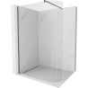 Mexen Kioto-R Abgerundete Walk-in-Duschwand 160 x 200 cm, transparent 8 mm, gebürstet Gun Gray - 800-160-101-66-06