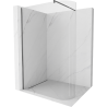 Mexen Kioto-R Abgerundete Duschwand Walk-in 90 x 200 cm, transparent 8 mm, gun metal - 800-090-101-95-06