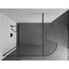 Mexen Kioto-R Abgerundete Walk-in-Duschwand 100 x 200 cm, transparent 8 mm, Gun Metal - 800-100-101-95-06