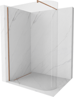 Mexen Kioto-R abgerundete Duschwand Walk-in 80 x 200 cm, transparent 8 mm, gebürstetes Kupfer - 800-080-101-65-06