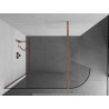 Mexen Kioto-R abgerundete Duschwand Walk-in 80 x 200 cm, transparent 8 mm, gebürstetes Kupfer - 800-080-101-65-06