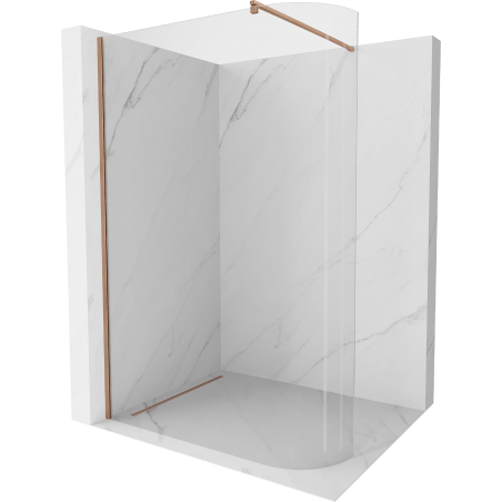 Mexen Kioto-R Gebogene Walk-in-Duschwand 120 x 200 cm, transparent 8 mm, gebürstetes Kupfer - 800-120-101-65-06