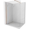 Mexen Kioto-R Abgerundete Duschwand Walk-in 140 x 200 cm, transparent 8 mm, gebürstetes Kupfer - 800-140-101-65-06