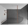 Mexen Kioto-R Runde Walk-in Duschwand 150 x 200 cm, transparent 8 mm, gebürstetes Kupfer - 800-150-101-65-06