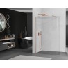 Mexen Kioto-R Abgerundete Duschwand Walk-in 160 x 200 cm, transparent 8 mm, gebürstetes Kupfer - 800-160-101-65-06