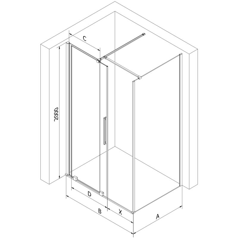 Mexen Velar Duschkabine Schiebetür 160 x 85 cm, Graphit, Roségold - 871-160-085-41-60