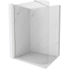 Mexen Kioto-R Abgerundete Walk-in-Duschwand 100 x 200 cm, transparent 8 mm, gebürsteter Nickel - 800-100-101-97-06