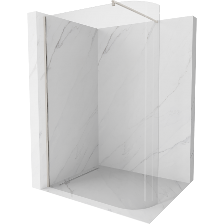 Mexen Kioto-R Abgerundete Duschwand Walk-in 120 x 200 cm, transparent 8 mm, gebürstetes Nickel - 800-120-101-97-06