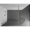Mexen Kioto-R Abgerundete Duschwand Walk-in 120 x 200 cm, transparent 8 mm, gebürstetes Nickel - 800-120-101-97-06
