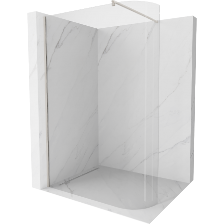 Mexen Kioto-R Abgerundete Duschwand Walk-in 150 x 200 cm, transparent 8 mm, gebürstetes Nickel - 800-150-101-97-06