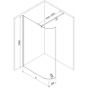 Mexen Kioto-R Abgeschirmte Walk-in-Duschwand 160 x 200 cm, transparent 8 mm, gebürsteter Nickel - 800-160-101-97-06